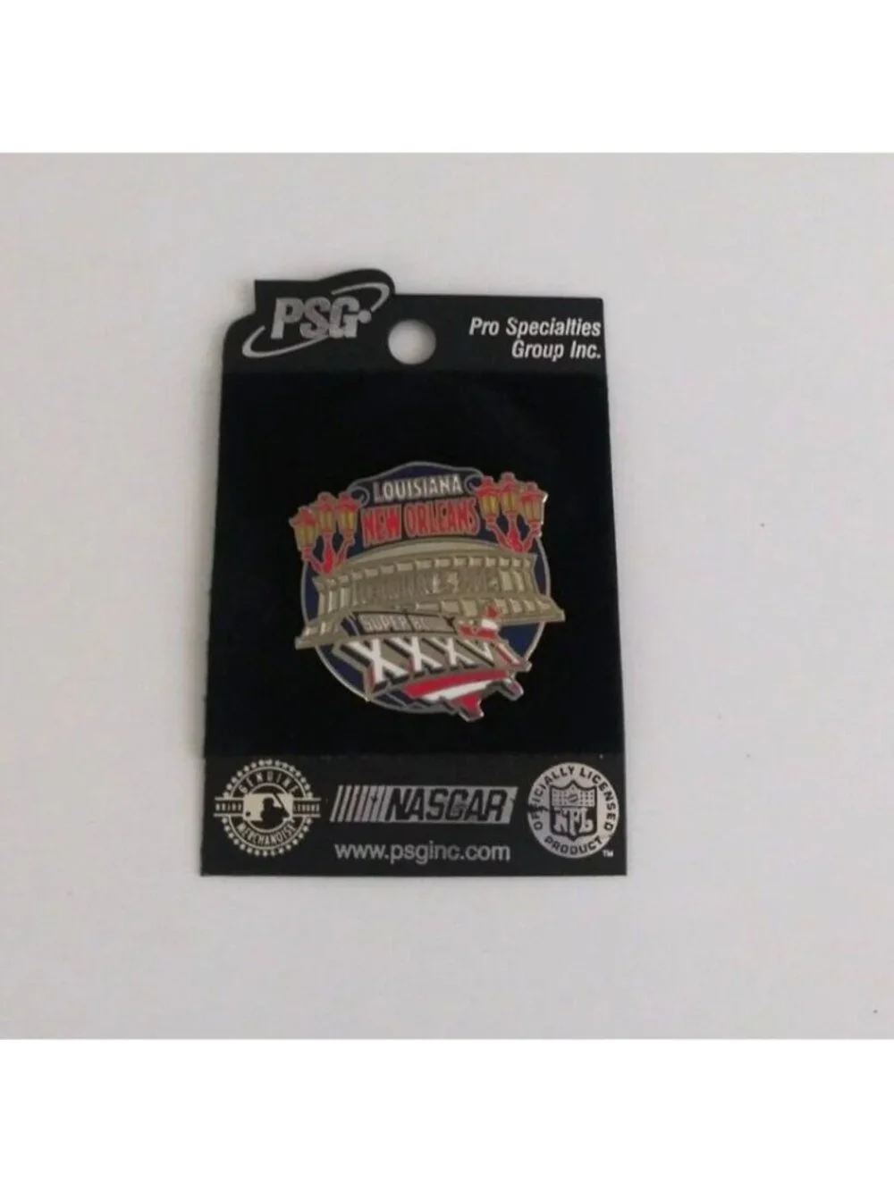 New PSG NFL Super Bowl 2001 New England Patriots Rams Pin XXXVI 36 Superdome